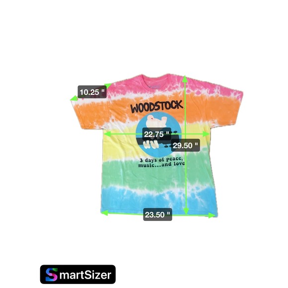 Woodstock Banded Tie-Dye Liquid Blue T-Shirt XL - Picture 5 of 5